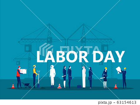 Labor day employment occupation national celebration, city construction background illustration 63154613