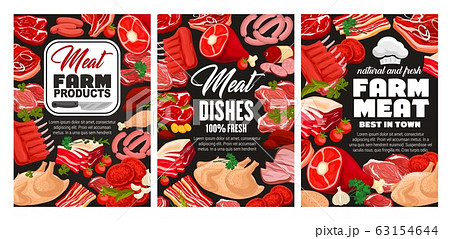 Meat and smoked butcher shop food 63154644