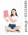 woman over white background 63154680
