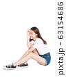 woman over white background 63154686
