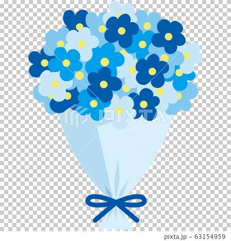 簡單的藍色花束插畫 63154959