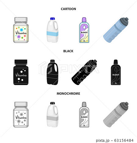 Vector design of plastic and container symbol. Collection of plastic and packaging vector icon for stock. 63156484