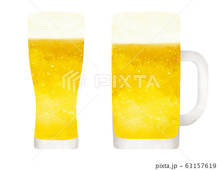 ジョッキとグラスのビール水彩 63157619