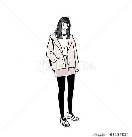 ピンクのミニスカートの女性 63157834