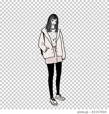 ピンクのミニスカートの女性 63157834