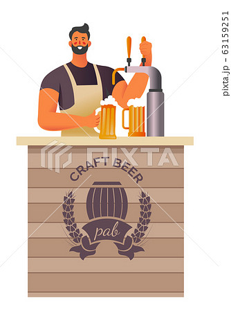 Brewery and craft beer pub, bartender pouring drink Brewery and craft beer pub, bartender pouring drink 63159251