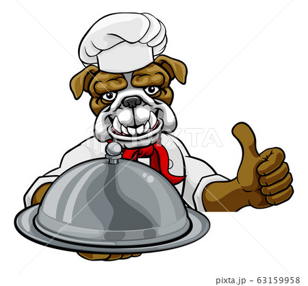 Bulldog Chef Mascot Sign Cartoon 63159958