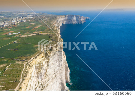 Aerial view of Sanap cliffs. Gozo island, Malta 63160060
