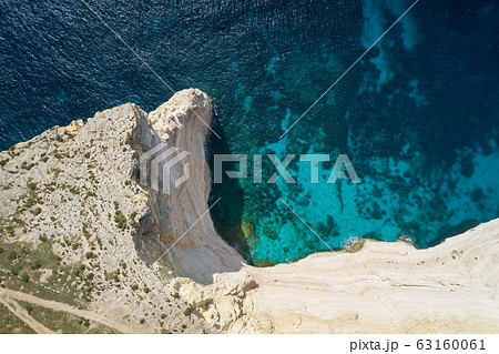 Aerial view of Sanap cliffs. Gozo island, Malta 63160061