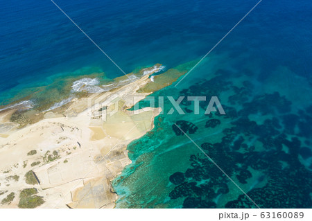 Aerial view of Salt pans in the Island of Malta 63160089