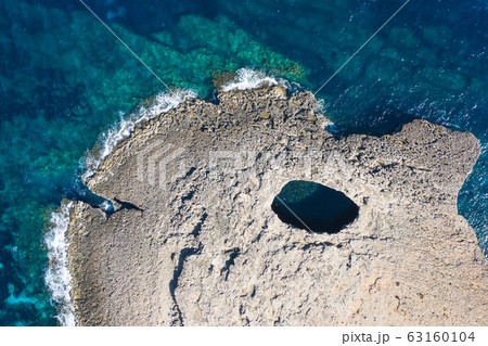 Coral Lagoon in Mellieha of Malta island. Aerial Coral Lagoon in Mellieha of Malta island. Aerial 63160104
