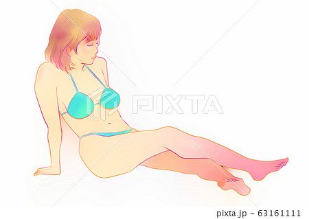 水着の女性　　美容と健康 63161111