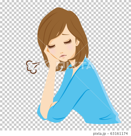 臉頰棒女人嘆氣 63161174