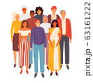 Multiethnic group of people standing together. 63161222