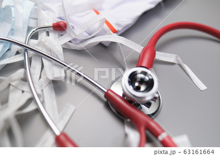Medical mask of blue color for protection against Medical mask of blue color for protection against 63161664