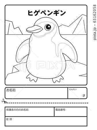 ヒゲペンギン ぬりえ 応募用紙 ヒゲペンギン ぬりえ 応募用紙 63162058
