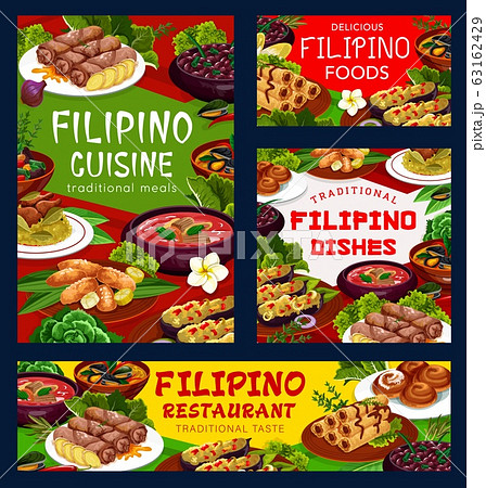 Filipino cuisine asian food vector 63162429