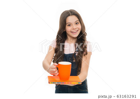 Energize your morning. Little kid drinking morning 63163291
