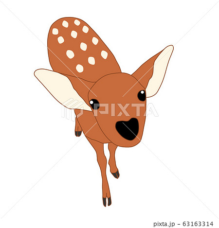 奈良の鹿 子鹿 バンビのイラスト素材