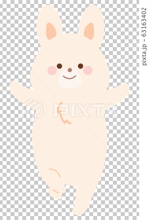 一隻兔子跳的插圖 63163402