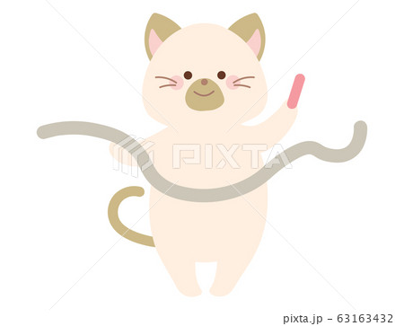 運動会のネコのイラストのイラスト素材