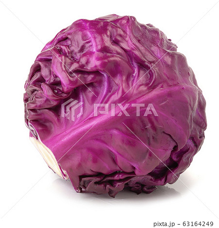 Red cabbage isolated on a white background 63164249