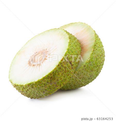 Fresh breadfruit isolated on a white background 63164253