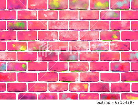 ピンクの煉瓦 背景 壁紙 素材のイラスト素材