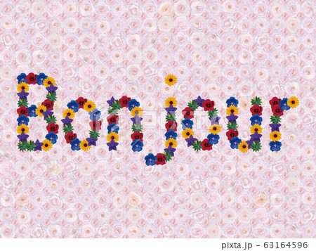 花 こんにちは フランス語 B ナエマ の写真素材