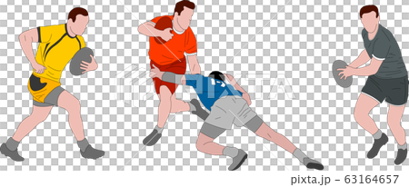 rugby players detailed color illustration rugby players detailed color illustration 63164657