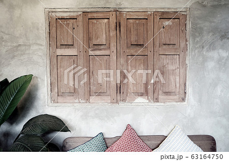 The external wood window and wall of a vintage The external wood window and wall of a vintage 63164750