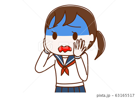 青ざめる女子学生のイラスト素材
