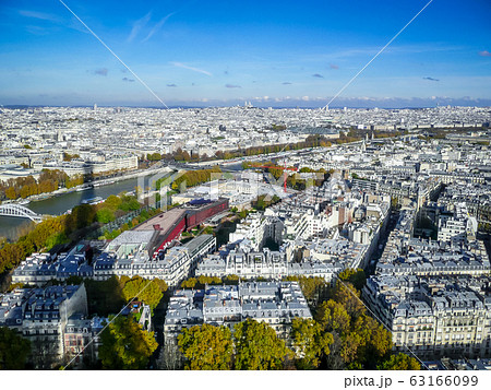 Aerial city view of Paris from Eiffel Tower, Aerial city view of Paris from Eiffel Tower, 63166099