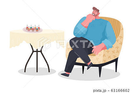 Man on Party, Table with Canapes, Home Reception 63166602