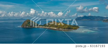 Aerial view of Ditaytayan island in Coron, Palawan, Philippines Aerial view of Ditaytayan island in Coron, Palawan, Philippines 63167193