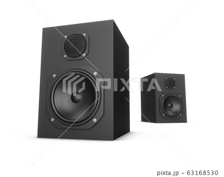 3D rendering speakers isolated on white background 63168530