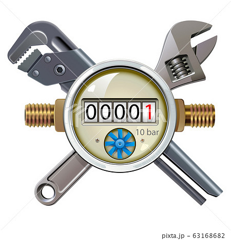 Vector Water Meter with Spanners Vector Water Meter with Spanners 63168682