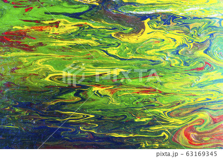 Liquid painting abstract texture. Colorful combination of bright colors. 63169345