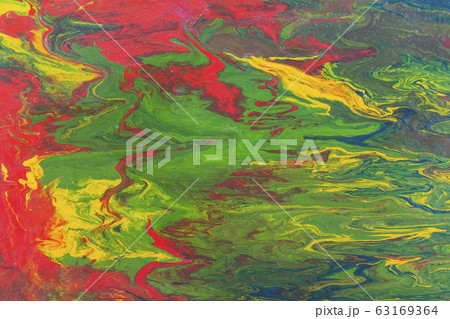 Liquid painting abstract texture. Colorful combination of bright colors. 63169364