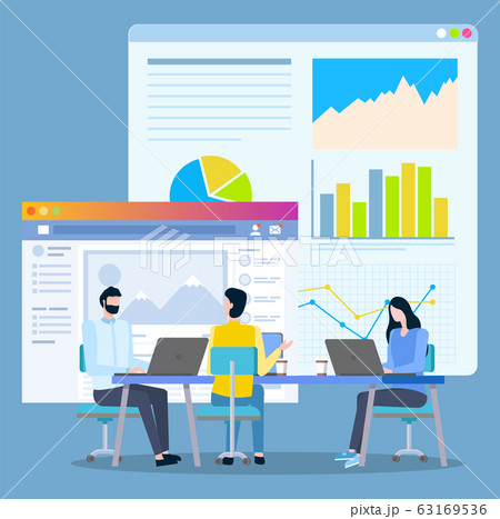 Managers Work on Project, Social Media Marketing 63169536