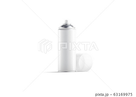 Blank white opened spray can mockup, front view Blank white opened spray can mockup, front view 63169975