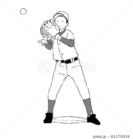 少年野球 守備のイラスト素材