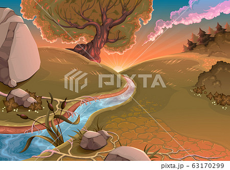 Sunset in a peaceful place 63170299