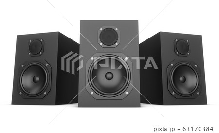 3D rendering speakers isolated on white background 63170384