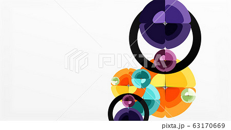 Abstract background, trendy color circles geometrical composition. Vector Illustration For Wallpaper, Banner, Background, Card, Book Illustration, landing page Abstract background, trendy color circles geometrical composition. Vector Illustration For Wallpaper, Banner, Background, Card, Book Illustration, landing page 63170669