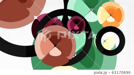 Abstract background, trendy color circles geometrical composition. Vector Illustration For Wallpaper, Banner, Background, Card, Book Illustration, landing page Abstract background, trendy color circles geometrical composition. Vector Illustration For Wallpaper, Banner, Background, Card, Book Illustration, landing page 63170690