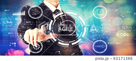 Agile concept with a businessman 63171366