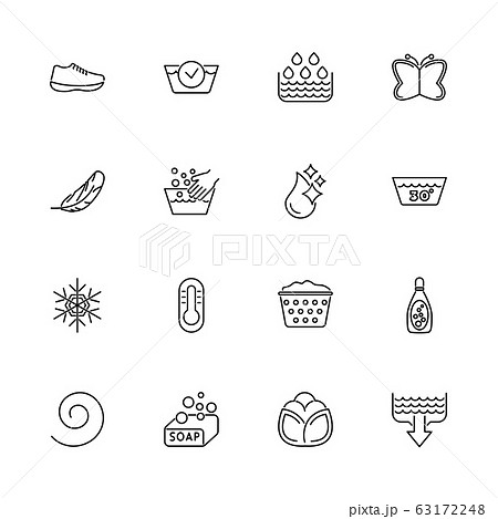 Washing - Flat Vector Icons Washing - Flat Vector Icons 63172248