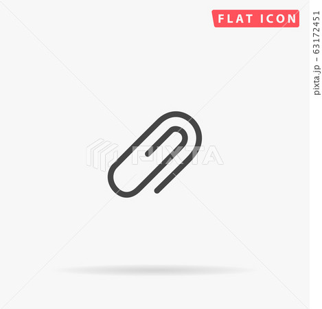 Paperclip flat vector icon 63172451