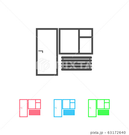 Window and door icon flat. 63172640